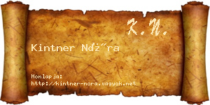 Kintner Nóra névjegykártya