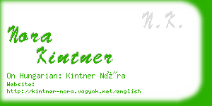 nora kintner business card
